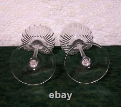 2 Signed Waterford Crystal Wine Glasses Goblets, Giselle Pattern 10 1/2 EUC