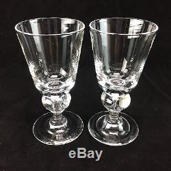 2 Stueben 7877 Wine Crystal Glasses Bubble 5 1/8 Clear
