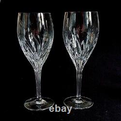 2 (Two) NORITAKE MOONDUST Cut Lead Crystal 7 3/4 Wine Glasses -RETIRED