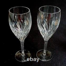 2 (Two) NORITAKE MOONDUST Cut Lead Crystal 7 3/4 Wine Glasses -RETIRED