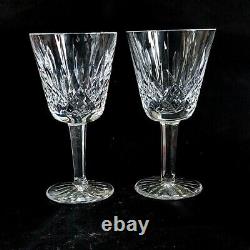 2 (Two) WATERFORD LISMORE Cut Lead Crystal Claret Wine Glasses-Signed