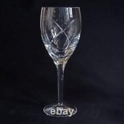 2 (Two) WATERFORD SIREN Cut Lead Crystal White Wine Glasses-Signed DISCONTINUED