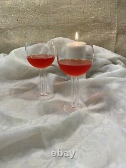 2 Vintage ROSENTHAL Studio Line Crystal Double Stem Wine Goblet Glasses. 7