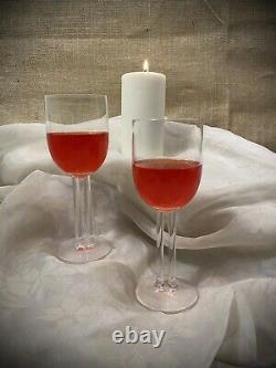 2 Vintage ROSENTHAL Studio Line Crystal Double Stem Wine Goblet Glasses. 7.5