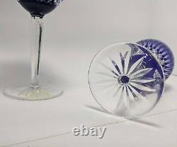 2 Waterford Crystal 8 3/4 Serenity Sapphire Blue Water Goblets Pristine