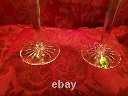 2 Waterford Crystal Emerald Green Clarendon Wine Glass Hock Goblets