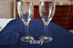 2 Waterford Crystal Geo Wine Glasses by John Rocha Pristine Condition 21cm