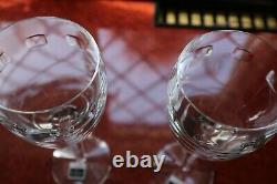 2 Waterford Crystal Geo Wine Glasses by John Rocha Pristine + Labels 21cm tall