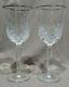 2 Waterford Crystal Glass Kelsey Platinum 7 3/4 Wine Goblets
