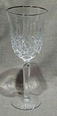 2 Waterford Crystal Glass Kelsey Platinum 7 3/4 Wine Goblets