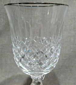 2 Waterford Crystal Glass Kelsey Platinum 7 3/4 Wine Goblets