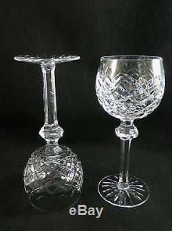 2 Waterford Crystal Hock Wine Goblets Glasses Powerscourt old mark IRELAND