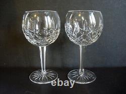 2 Waterford Crystal LISMORE 12 oz Wine Balloon Goblets 7 1/8