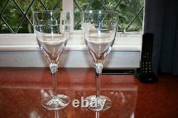 2 Waterford Crystal Tall Wine Glasses by John Rocha in the Geo Design 25cm tall