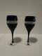 2 Waterford John Rocha Black Cased cut to clear Crystal Red Wine Goblets New