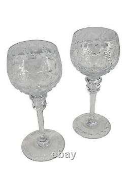 2 crystal Rogaska Gallia Hoch Wine Glasses 8