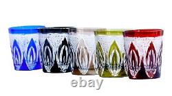 220ml/7.8oz Hand Cut To Clear Crystal Drinkware Whisky Wine Glass Set Of 5 PCS