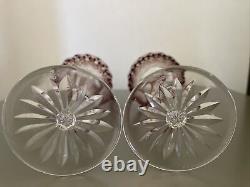 2PC Waterford Crystal Clarendon Red WINE HOCK Glasses signed Cut to clear