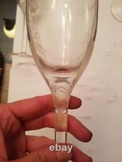 3 Lalique Crystal Angel Champagne Wine Flute Glass 8
