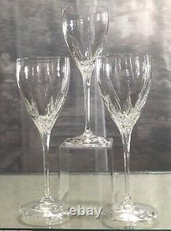 3 Lenox Crystal Firelight Clear (panel cuts) Vintage Wine Goblets