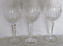 3 Pcs Waterford Cut Crystal Maeve Pat 7 1/2h Hock Wine Goblets Exc Cond Sgnd