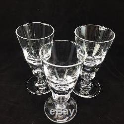 3 Stueben 7877 Wine Claret Crystal Glasses Bubble 5 3/4 Clear