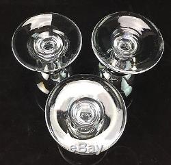 3 Stueben 7877 Wine Claret Crystal Glasses Bubble 5 3/4 Clear