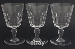 3 Vintage Baccarat Crystal Water Goblets Wine Glasses Bretagne Pattern 6