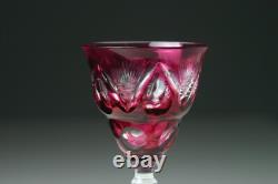 3 Vintage Bohemian Crystal Cut-to-Clear Hock Wine Glass Goblet
