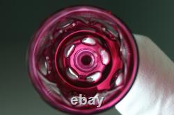 3 Vintage Bohemian Crystal Cut-to-Clear Hock Wine Glass Goblet