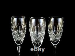 3 Waterford Crystal Colleen Tall Stem Champagne Flutes Wine Glasses