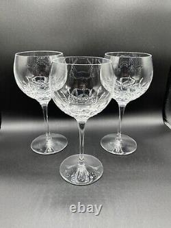 3 Waterford Crystal Lismore Essence Balloon RED WINE Elegant Glass