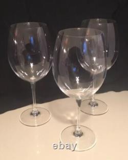3 Waterford Crystal Robert Mondavi Large Cabernet Stemmed Wine Glasses 9 3/4