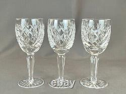 3 Waterford Cut Crystal DONEGAL AVOCA 6 ½ Claret Wine Glasses MINT