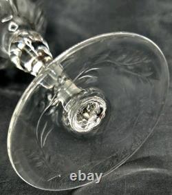3 Webb Corbett Intricate Floral Cut Crystal Wine Glasses Water Goblet Vintage