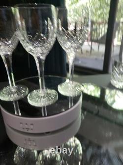 (3) Wine Glasses 6-7/8 Goblets, Cut Clear Crystal Edinburgh Montrose Signed