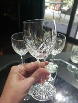 (3) Wine Glasses 6-7/8 Goblets, Cut Clear Crystal Edinburgh Montrose Signed