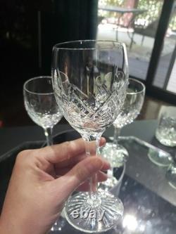 (3) Wine Glasses 6-7/8 Goblets, Cut Clear Crystal Edinburgh Montrose Signed