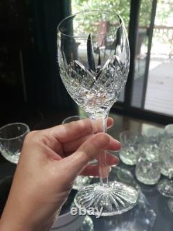 (3) Wine Glasses 6-7/8 Goblets, Cut Clear Crystal Edinburgh Montrose Signed