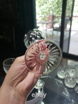 (3) Wine Glasses 6-7/8 Goblets, Cut Clear Crystal Edinburgh Montrose Signed