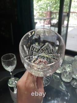 (3) Wine Glasses 6-7/8 Goblets, Cut Clear Crystal Edinburgh Montrose Signed