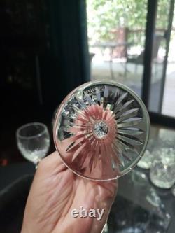 (3) Wine Glasses 6-7/8 Goblets, Cut Clear Crystal Edinburgh Montrose Signed