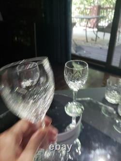 (3) Wine Glasses 6-7/8 Goblets, Cut Clear Crystal Edinburgh Montrose Signed