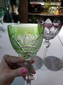 3 Wine goblets 8-3/4 Glasses, Cut to clear Crystal Val Saint Lambert Riverton