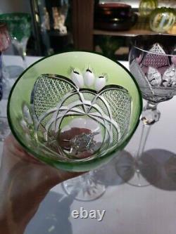 3 Wine goblets 8-3/4 Glasses, Cut to clear Crystal Val Saint Lambert Riverton