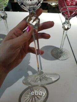 3 Wine goblets 8-3/4 Glasses, Cut to clear Crystal Val Saint Lambert Riverton