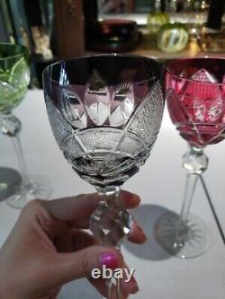 3 Wine goblets 8-3/4 Glasses, Cut to clear Crystal Val Saint Lambert Riverton