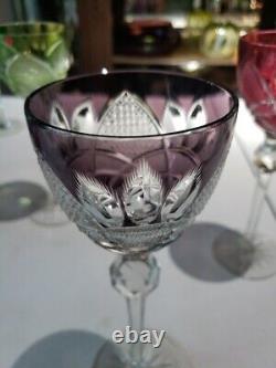 3 Wine goblets 8-3/4 Glasses, Cut to clear Crystal Val Saint Lambert Riverton