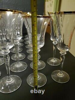 32 Gorgeous Mikasa Jamestown Gold Crystal Decanter Water Goblets Wine Vase Glass