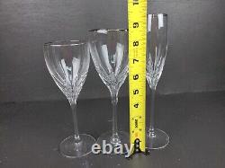35 Lenox Firelight Platinum Crystal Wine Stem Goblet Flutes Glasses Signed